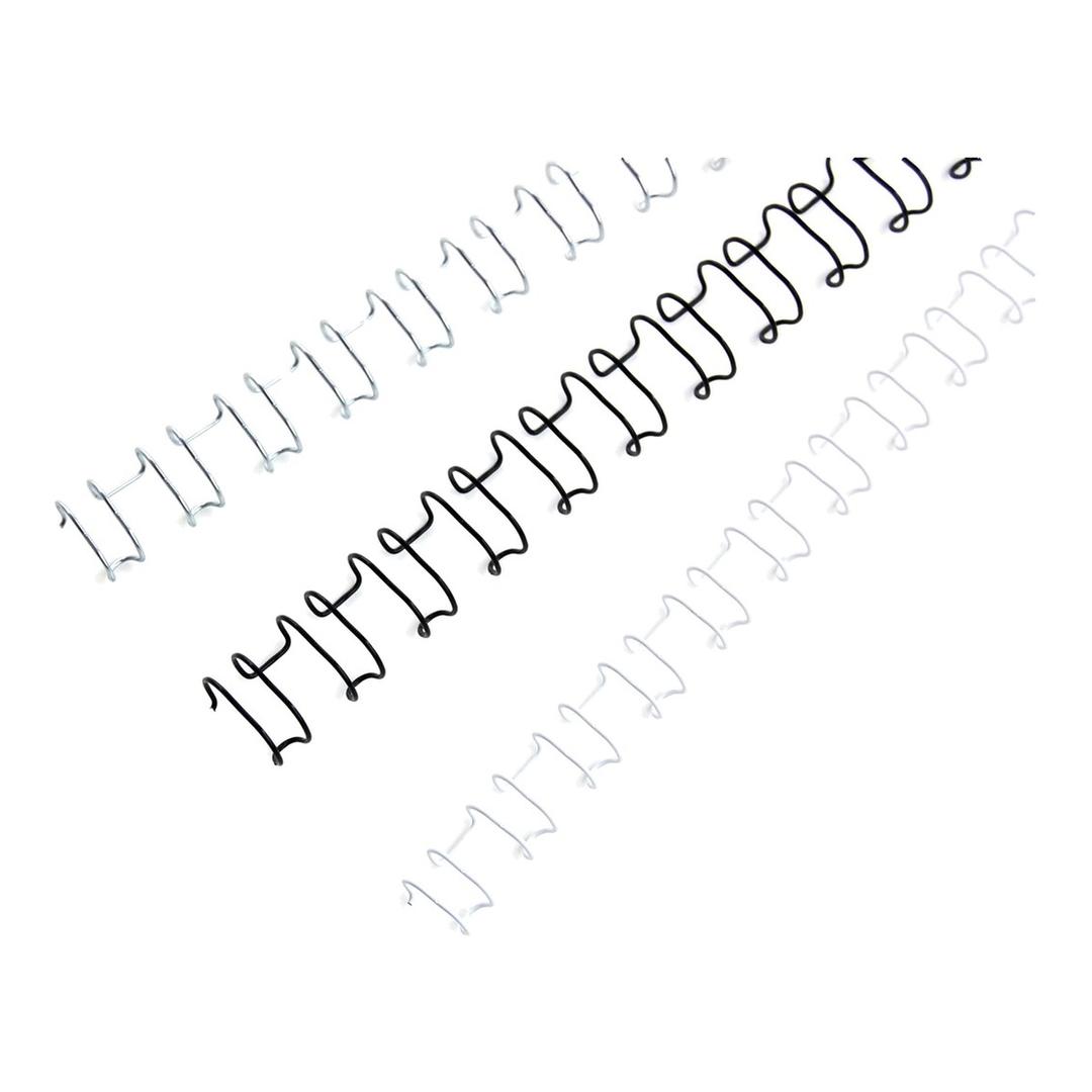 Peignes métalliques GBC MultiBind argent, noir et blanc, 21 boucles