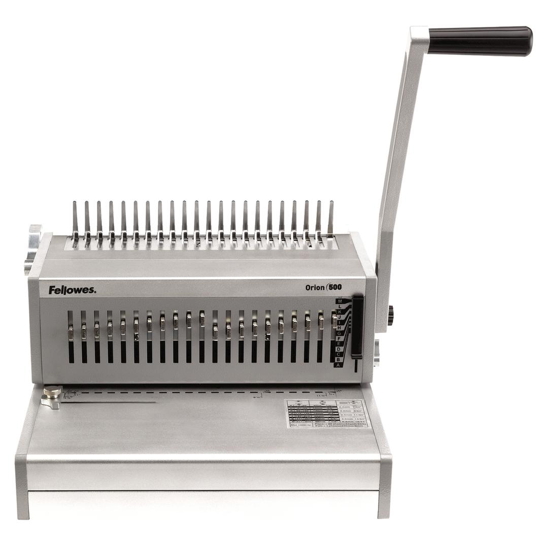 Perforelieur manuel anneaux plastiques pas US Orion 500 FELLOWES — Vue de face