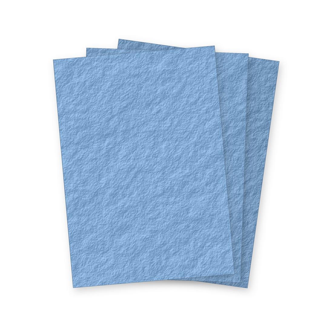 Couverture Grain Cuir bleu clair A4 250gsm FALCON K - Trois couvertures cartonnées grain cuir bleu clair Falcon K A4 250 g en éventail