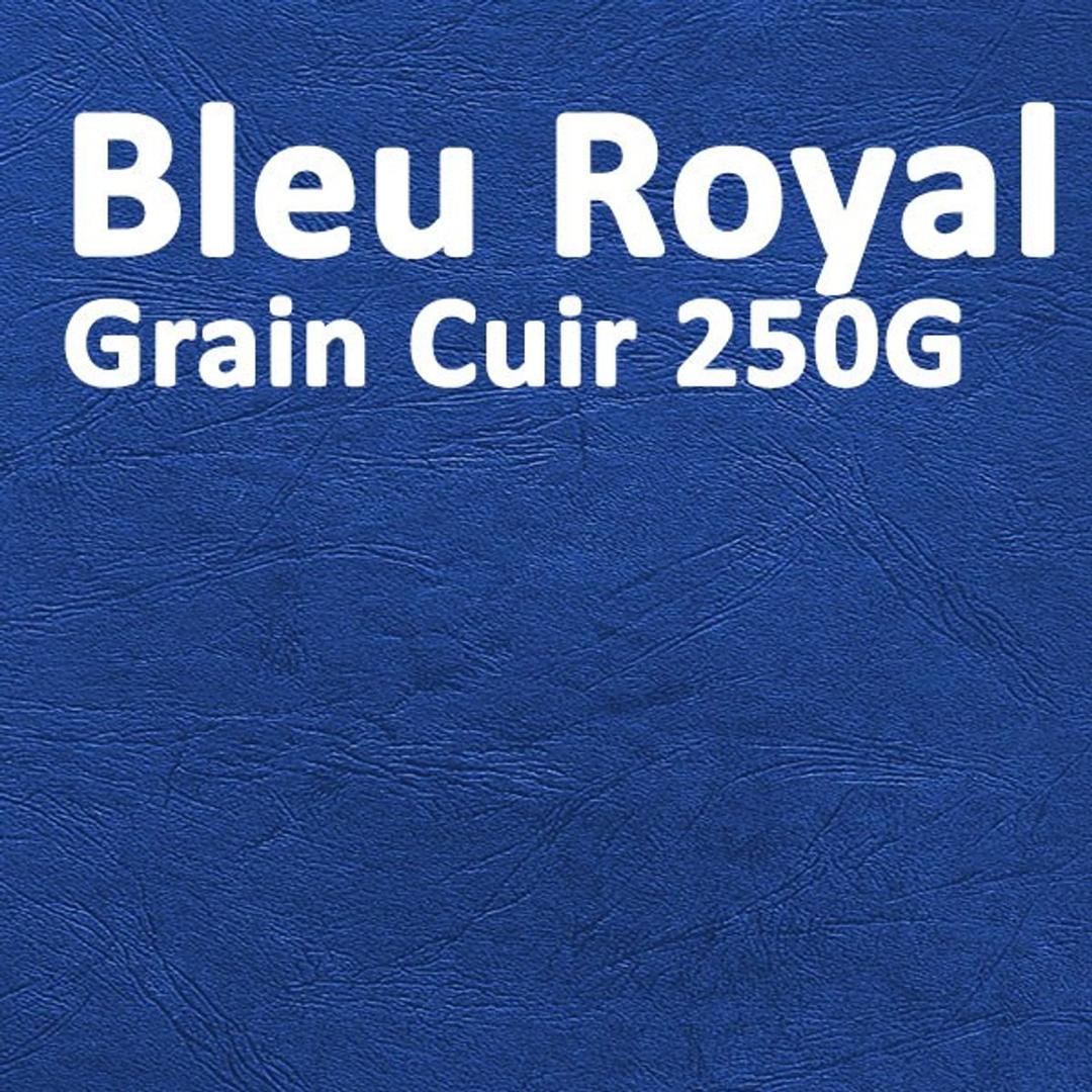 Couverture Grain Cuir bleu royale A4 250gsm — Couverture carton grain cuir bleu royal 250 g/m², format A4 — paquet de 100 feuilles
