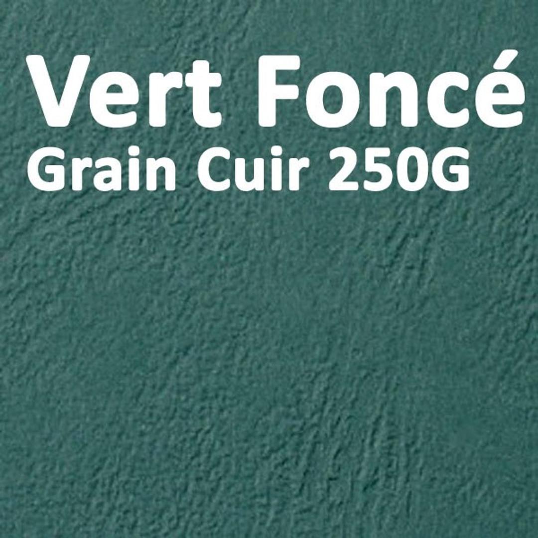 Couverture Grain Cuir vert chasse A4 250gsm — Couverture carton grain cuir vert chasse 250 g/m², format A4 — paquet de 100 feuilles
