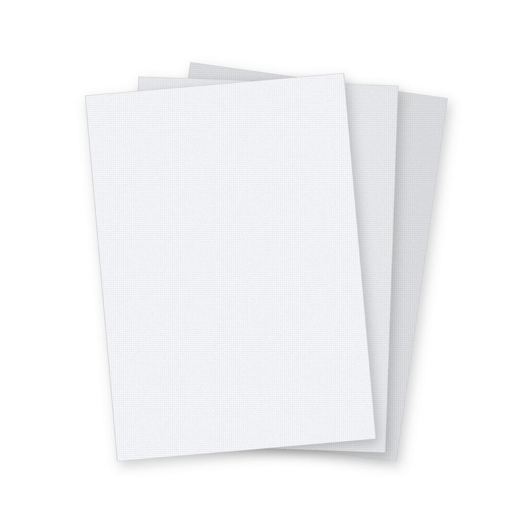 Couvertures cartonnées linen blanc Falcon K A4, trois feuilles en éventail, illustration