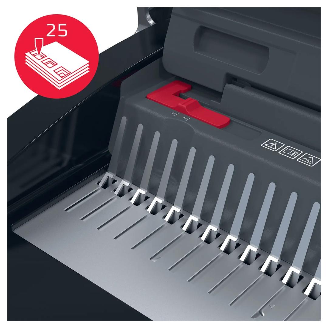 Perforelieur manuel anneaux plastiques pas US CombBind CB25 GBC — Détail de la perforation avec capacité de 25 feuilles