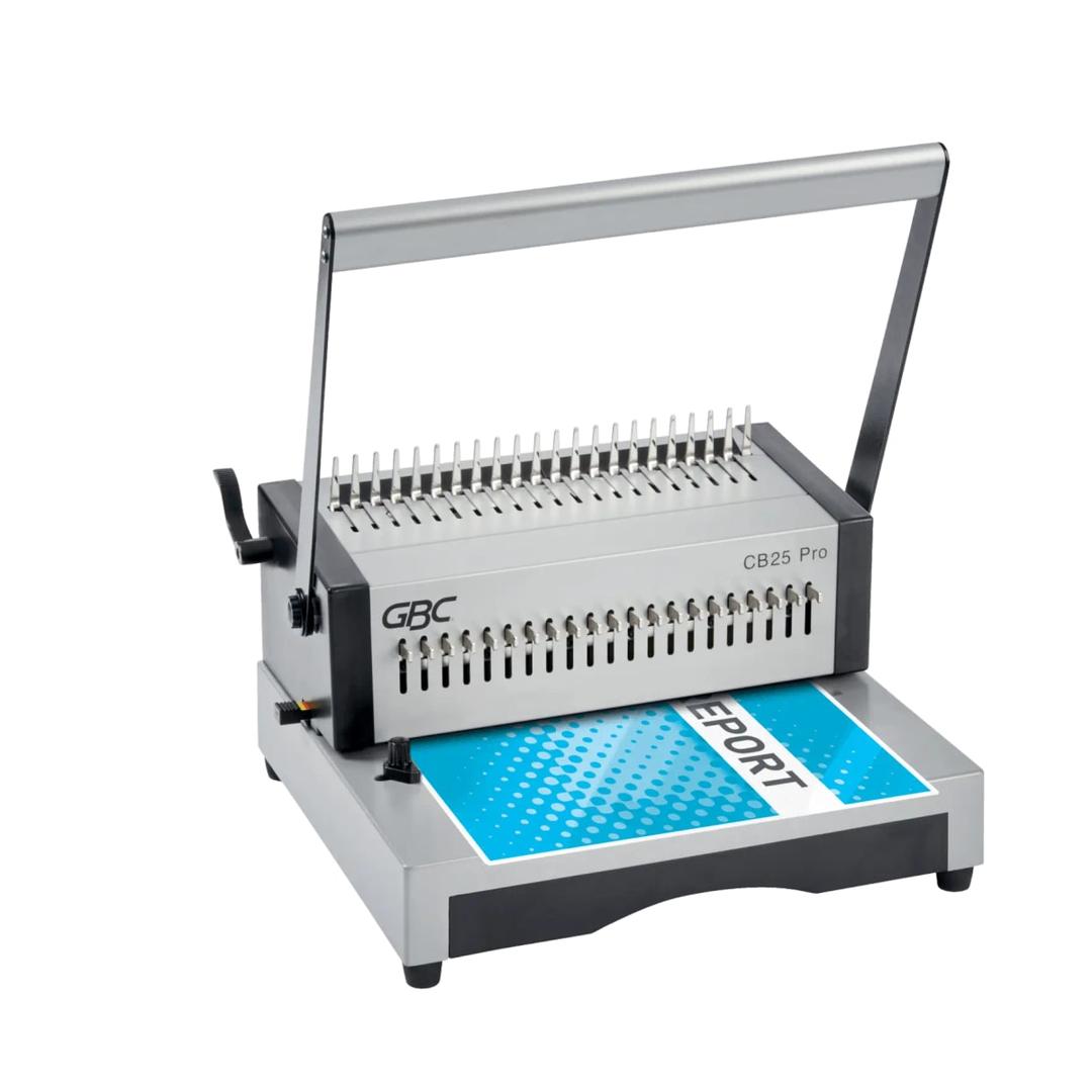 Perforelieur manuel anneaux plastiques pas US CB25 Pro GBC - Perforelieur GBC CB25 Pro avec un document en place