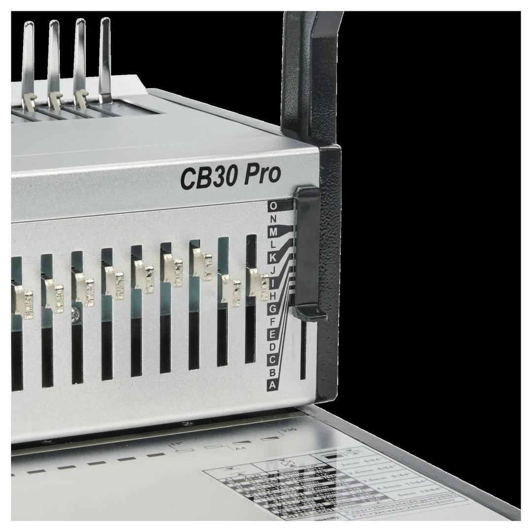 Perforelieur manuel anneaux plastiques pas US CB30 Pro GBC — Avec leviers individuels de perforation désactivables
