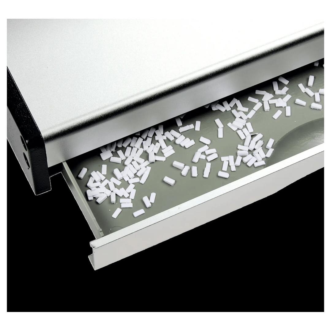 Perforelieur électrique anneaux plastiques pas US CB30E Pro GBC — Bac à déchets de perforation rempli de confettis
