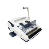 Perforelieur électrique anneaux plastiques 21 boucles Pas US et anneaux métalliques 34 boucles Pas 3:1 CW4500 DSB - Perforelieur électrique DSB CW-4500 vu de trois quarts, capot relevé et bac à confettis sorti
