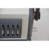 Perforelieur électrique à pédale anneaux plastiques 21 boucles Pas US PB-6E21 RECOSYSTEMS - Sélecteurs des poinçons débrayables et molette de marge du perforelieur électrique RECOsystems PB 6 E