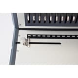 Perforelieur électrique à pédale anneaux plastiques 21 boucles Pas US PB-6E21 RECOSYSTEMS - Butée latérale réglable à vis moletée du perforelieur électrique RECOsystems PB 6 E