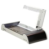 Thermorelieur Helios 30 FELLOWES — Vue de gauche ouvert avec papier