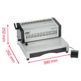 Perforelieur électrique anneaux plastiques pas US CB25E Pro GBC — Avec pédale de commande et dimensions 390 x 252 x 252 mm