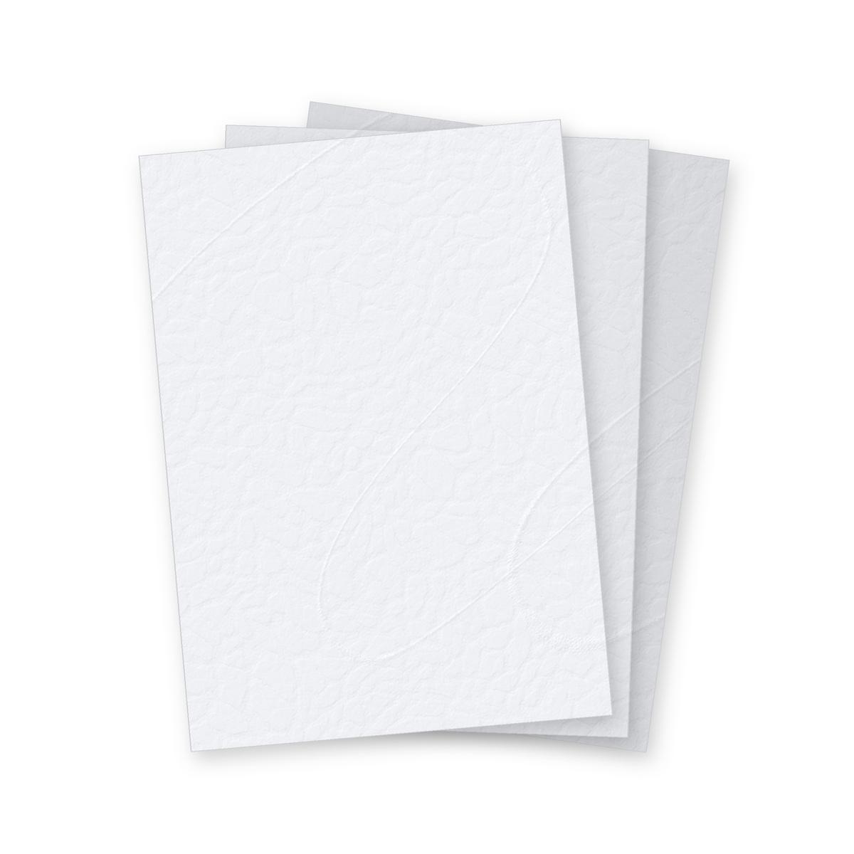 Couvertures cartonnées grain cuir 250 g/m² A3 blanc FALCON K - Couvertures cartonnées grain cuir Falcon K blanc A3, illustration