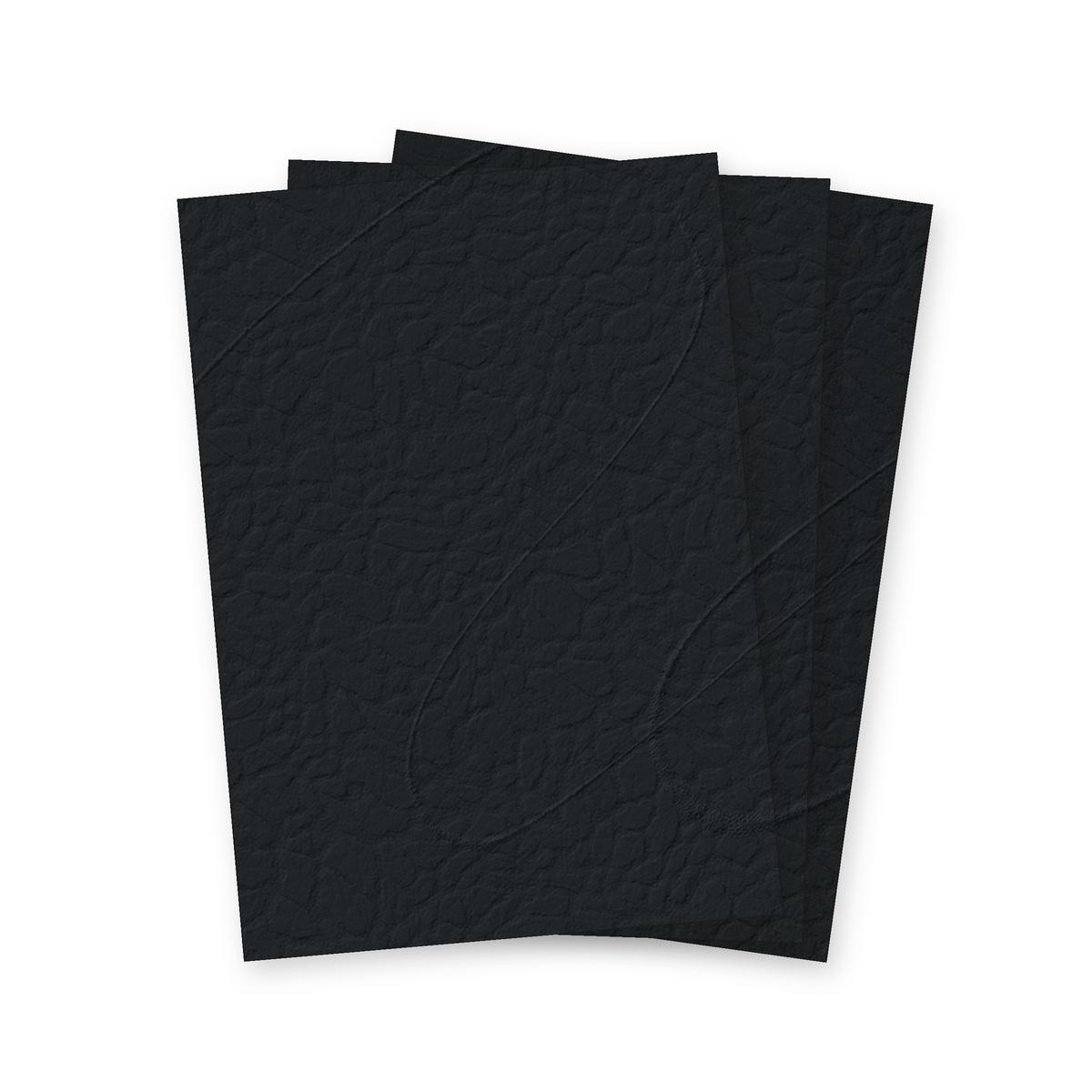 Couvertures cartonnées grain cuir Falcon K noir A3, illustration