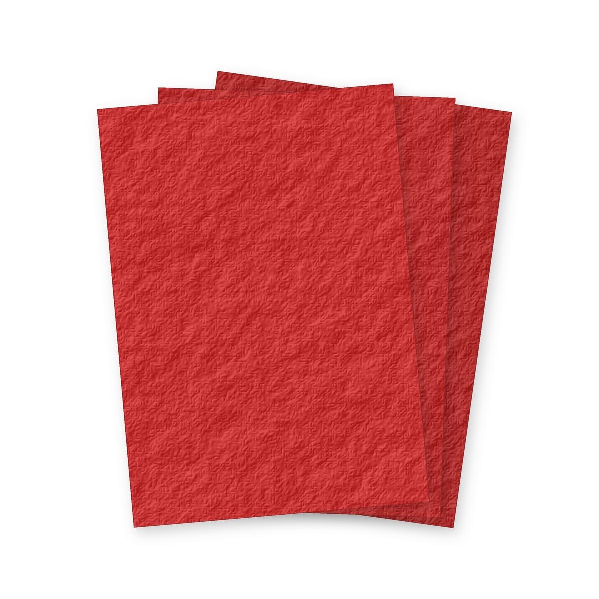 Couvertures cartonnées grain cuir 250 g/m² A3 rouge FALCON K - Trois couvertures cartonnées grain cuir rouges Falcon K A3 250 g en éventail