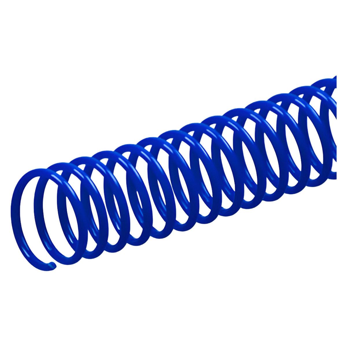 100 spirales coils A4 plastiques 46 boucles 8 mm Pas 4:1 bleues