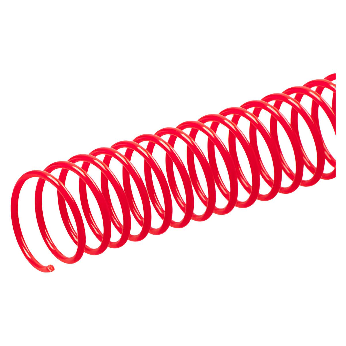 100 spirales coils A4 plastiques 46 boucles 6 mm Pas 4:1 rouges