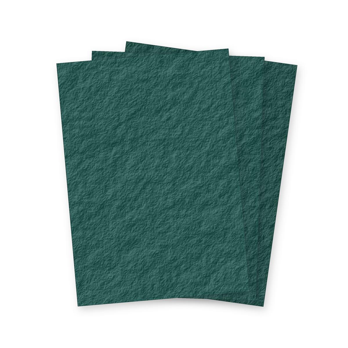 Couverture Grain Cuir vert chasse A3 250gsm FALCON K - Trois couvertures cartonnées grain cuir vert foncé Falcon K A3 250 g en éventail