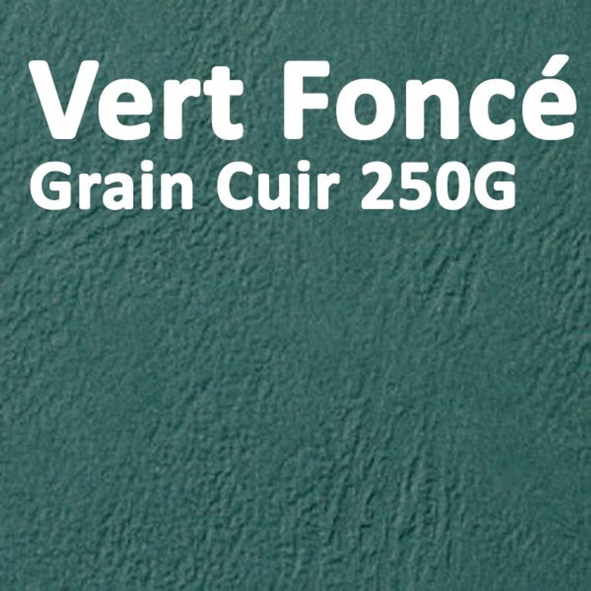 Couverture Grain Cuir vert chasse A4 250gsm — Couverture carton grain cuir vert chasse 250 g/m², format A4 — paquet de 100 feuilles