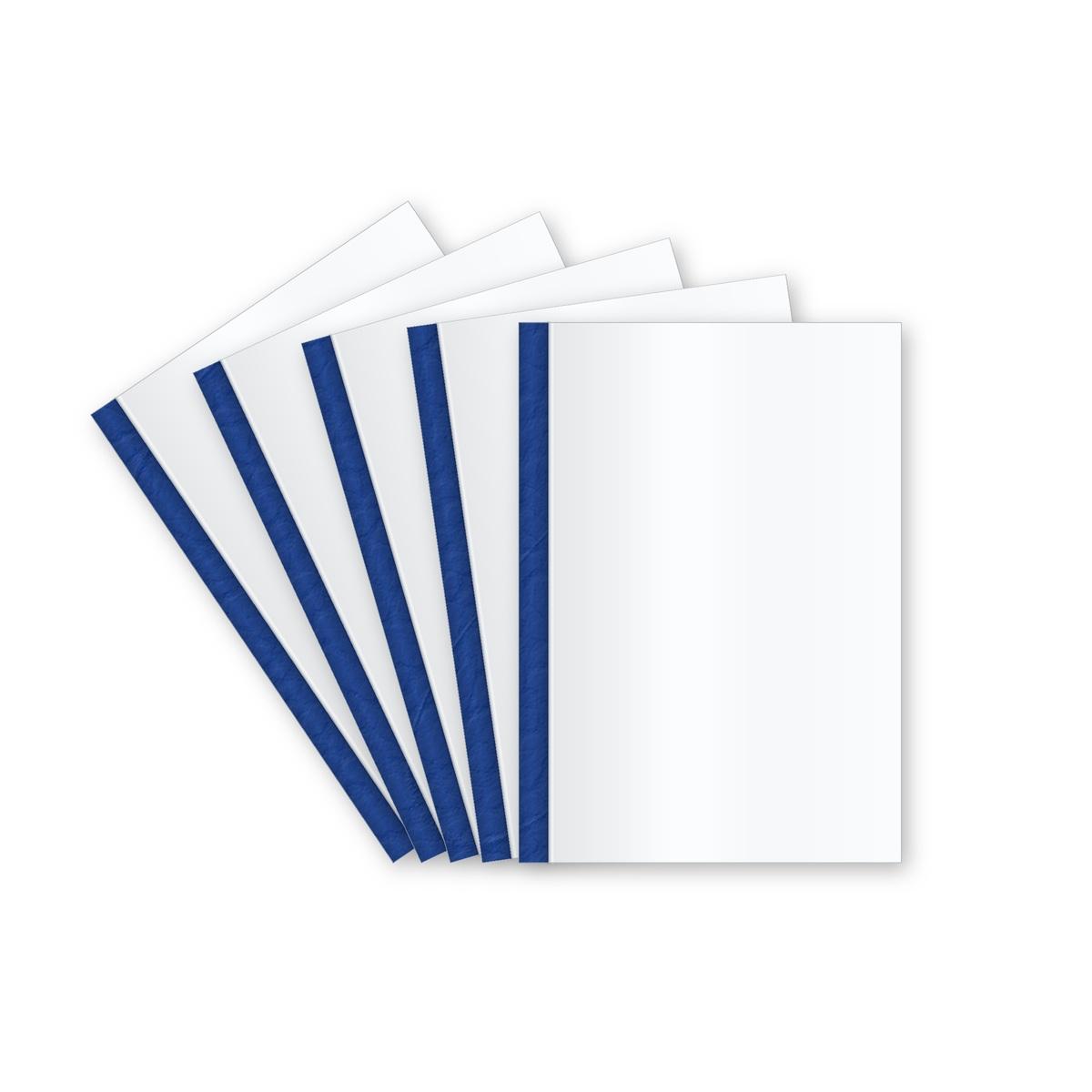 Couverture de reliure thermique A4, dos 1,5 mm Chemise thermique dos grain cuir bleu 1,5 mm 200 gr