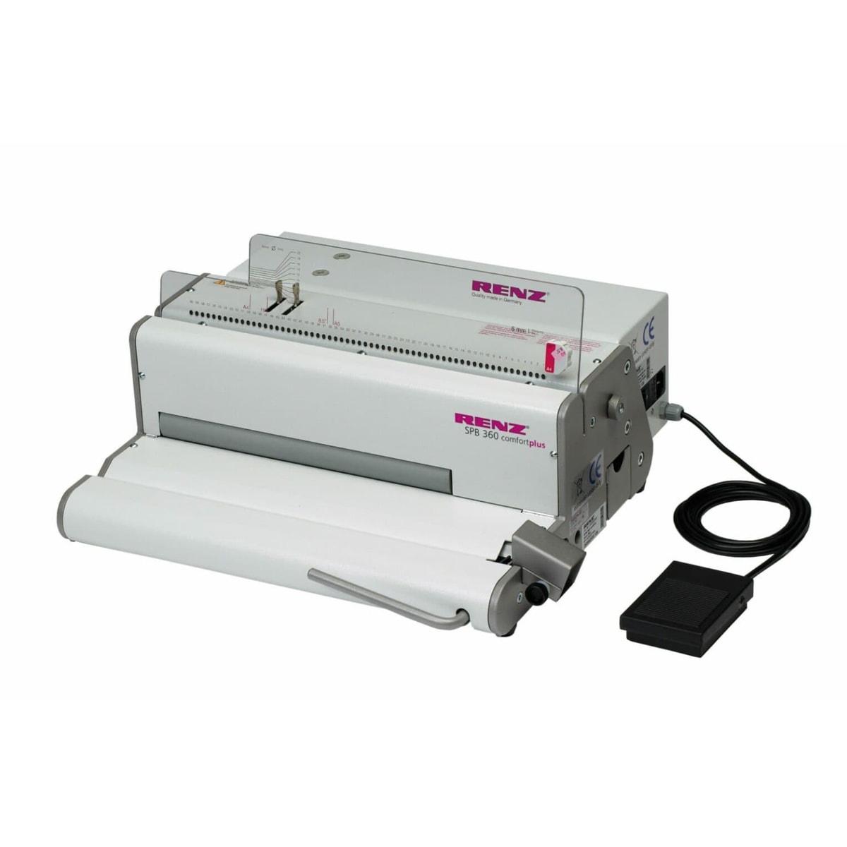 Perforelieur électrique spirales coils pas 4:1 SPB 360 ComfortPlus RENZ — Perforelieuse électrique RENZ SPB 360 Comfort Plus