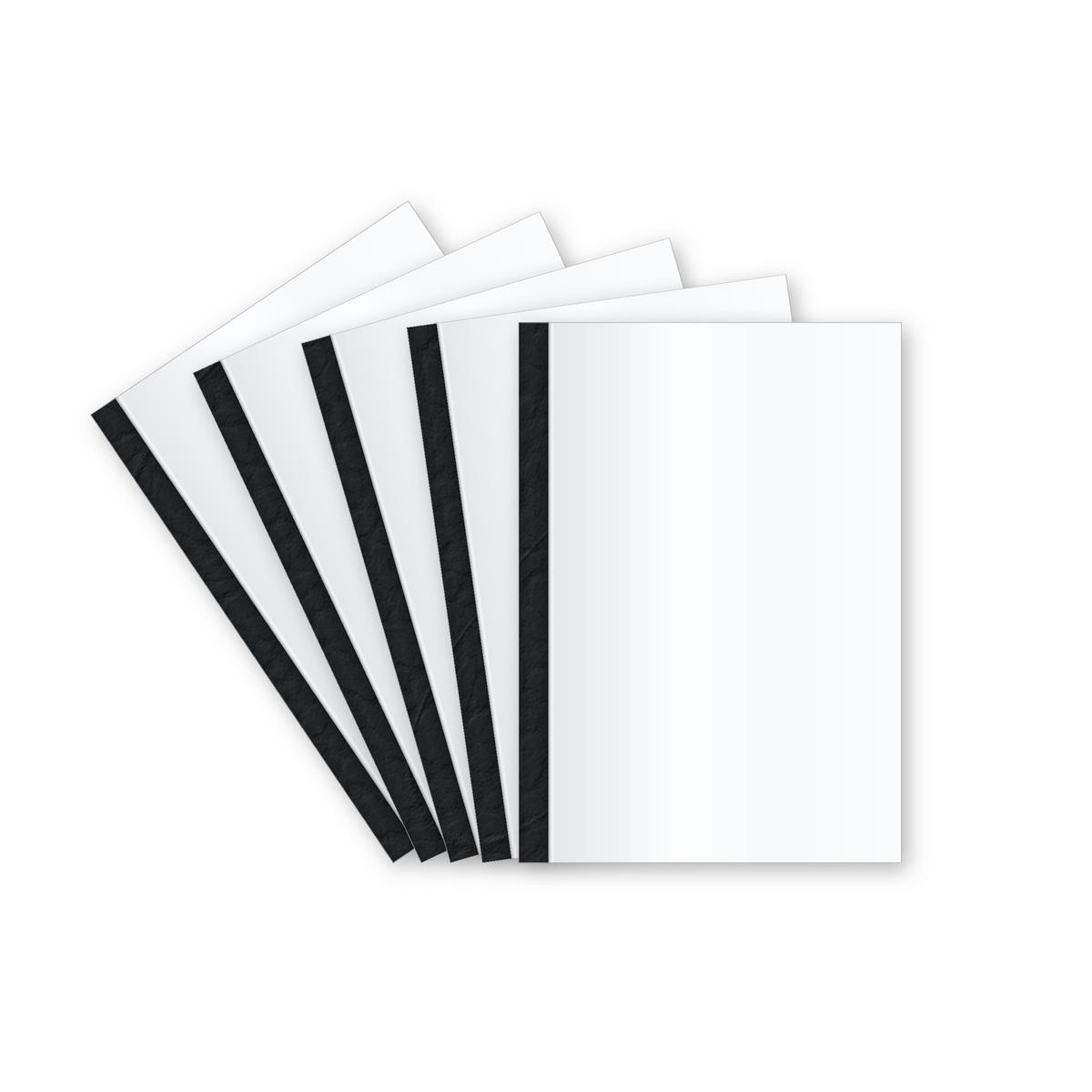 Couverture de reliure thermique A4, dos 6 mm Chemise thermique dos grain cuir noir 6 mm 200 gr
