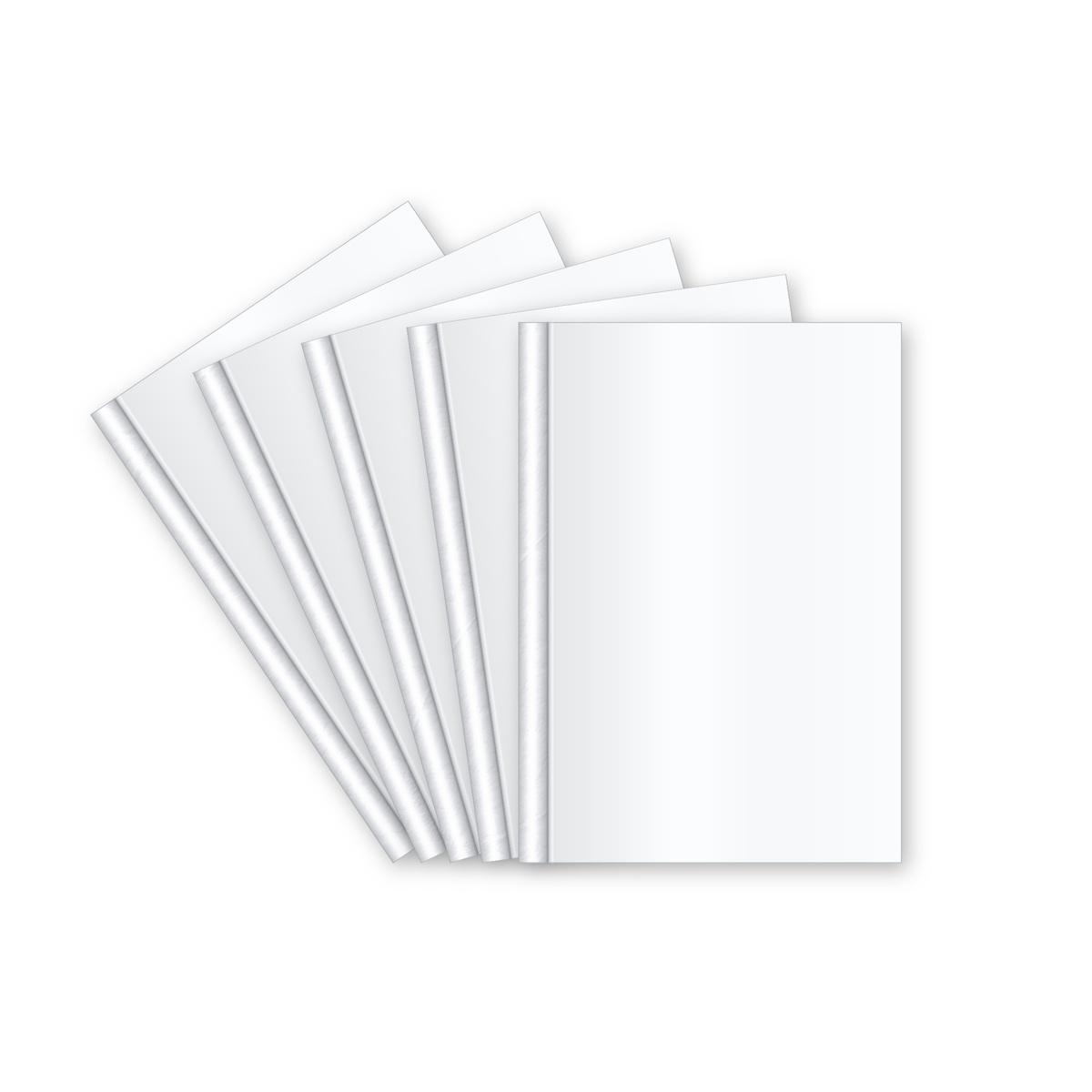 Couverture de reliure thermique A4, dos 4 mm Chemise thermique dos grain cuir blanc 4 mm 200 gr
