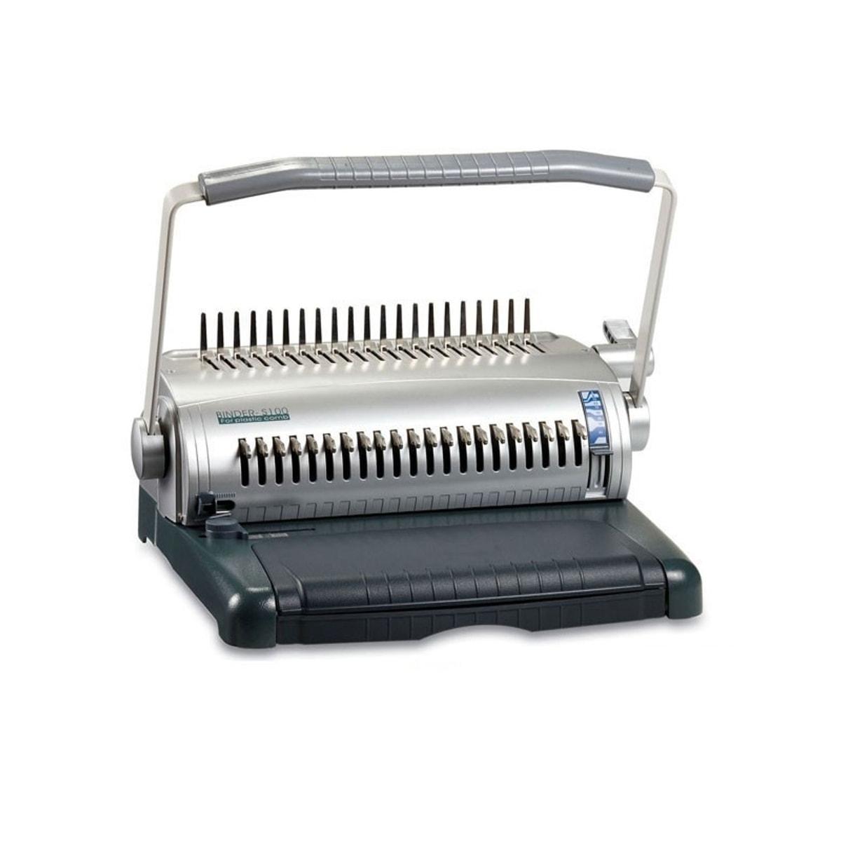 Perforelieuse manuelle anneaux plastiques, 21 trous, 450 feuilles S100