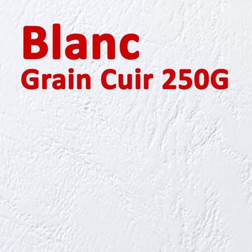 Couvertures cartonnées grain cuir 250 g/m² A3 blanc — Paquet de 100 couvertures cartonnées grain cuir 250 g/m² A3 blanc, texture grainée visible