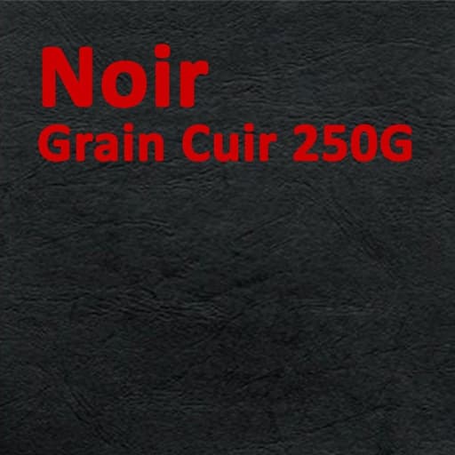 Couvertures cartonnées grain cuir 250gr noir A4 — Couverture carton grain cuir noir 250 g/m², format A4 — paquet de 100 feuilles
