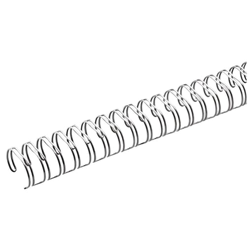 100 peignes anneaux métalliques A4 34 boucles 6,4 mm (1/4'') Pas 3:1 argent brillant - Base