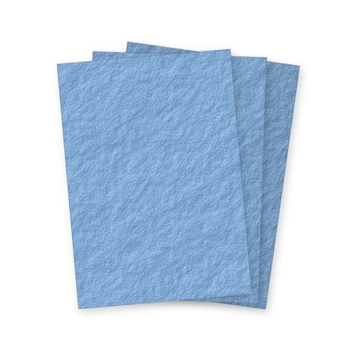 Couverture Grain Cuir bleu clair A4 250gsm FALCON K - Trois couvertures cartonnées grain cuir bleu clair Falcon K A4 250 g en éventail