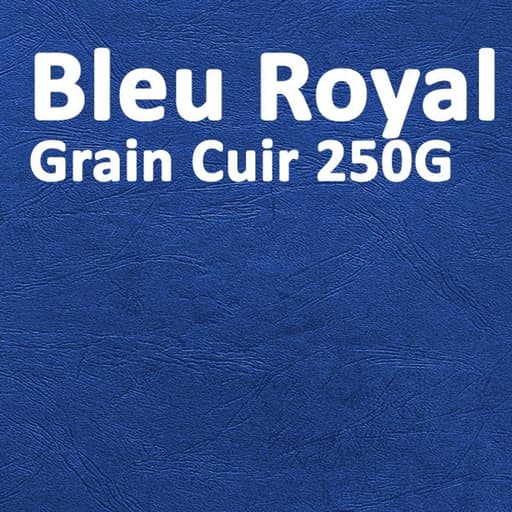Couverture Grain Cuir bleu royale A4 250gsm — Couverture carton grain cuir bleu royal 250 g/m², format A4 — paquet de 100 feuilles