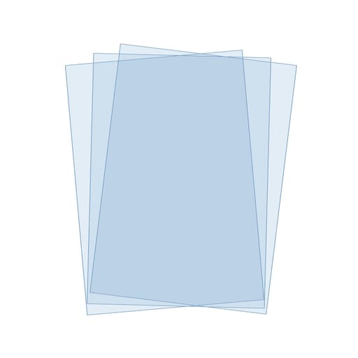 Plat de couverture PVC A5 transparent, 20/100 PVC 200 microns A5 FALCON K - Couvertures PVC transparentes A5 Falcon K 200 microns, trois feuilles superposées